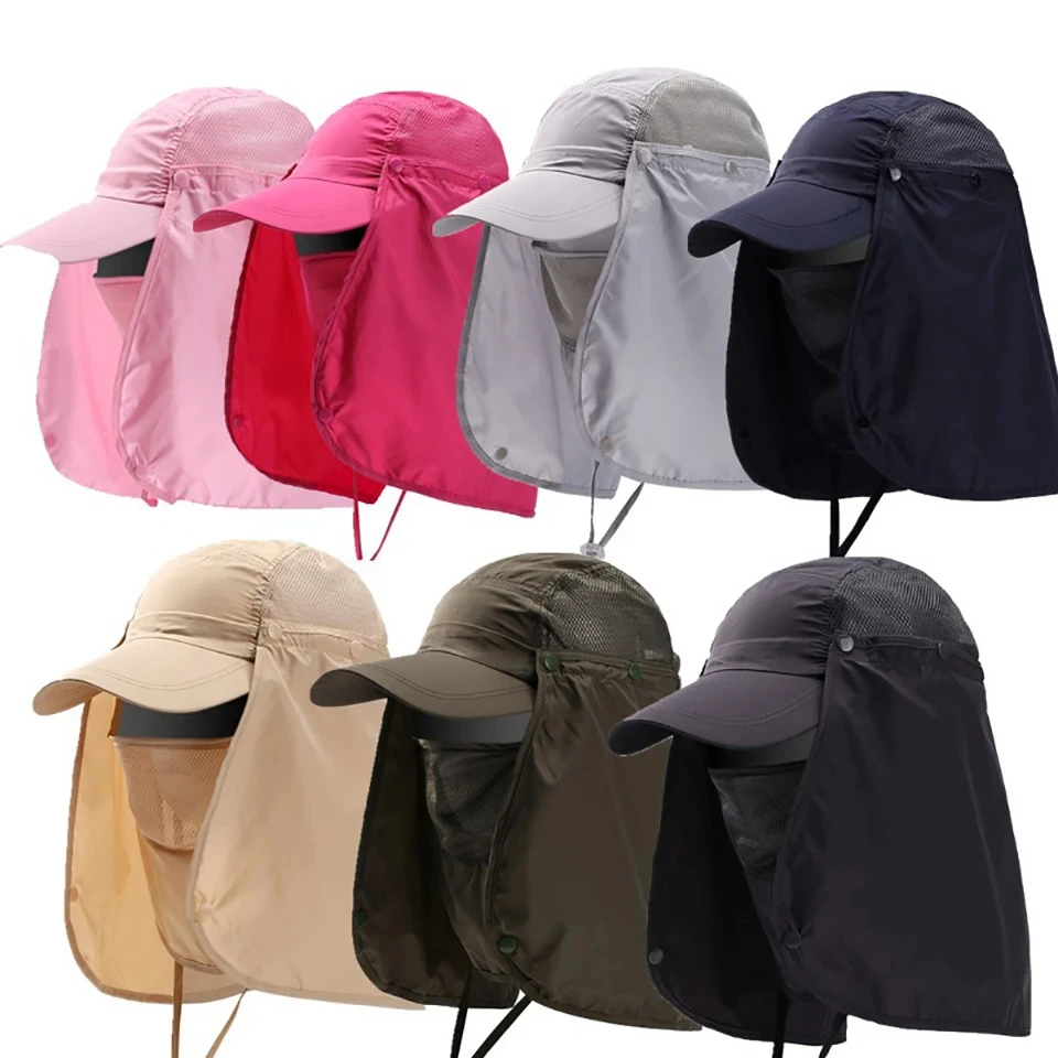 Hunting Camping Hiking Fishing Hats Outdoor UV protection Sun Protection Breathable Caps Full Head Quick-dry Headwear Men Women 3