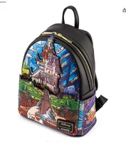Disney Caribbean Pirates 6 Captain Jack Fashion Girl Backpack PU Leather Backpack Womens Double Strap Bags Christmas Gifts 5