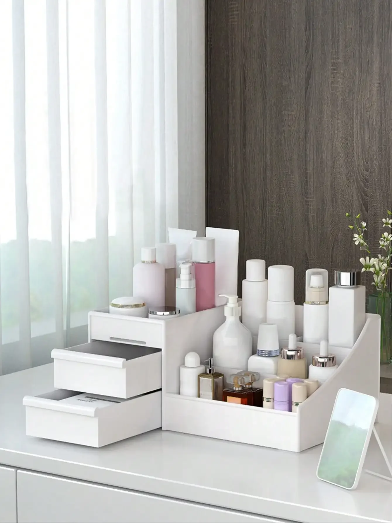 Drawer Organizer: Ideal for files, stationery, makeup, jewelry. Use on desk, in bathroom or vanity. Great Valentine's Day gift. 4