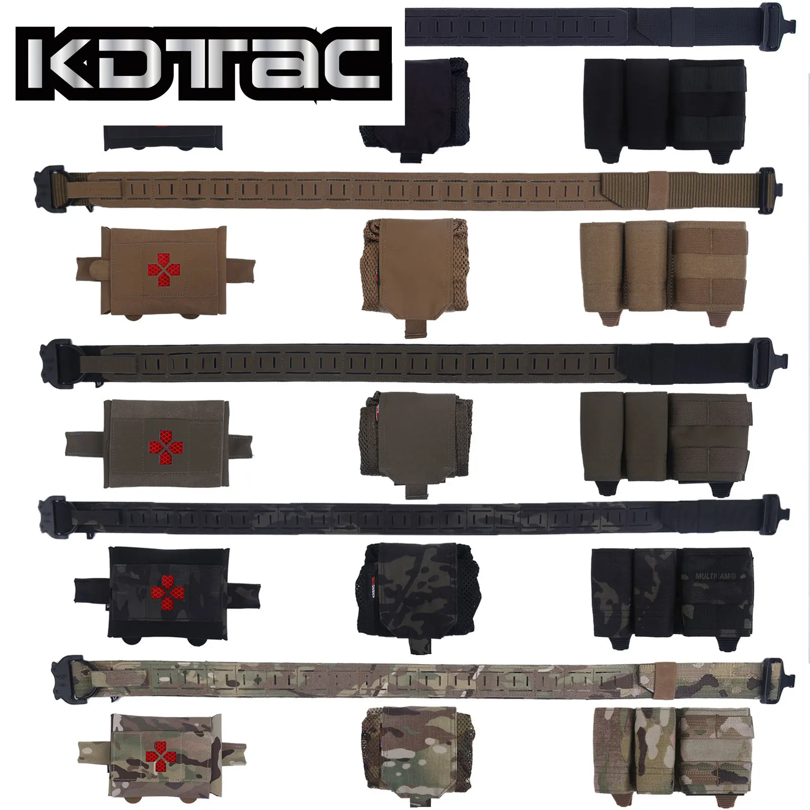 KDTAC-cinturón táctico Ronin para Airsoft, conjunto de correa MOLLE con hebilla de Metal de 1,75 pulgadas, corte láser, nuevo lanzamiento