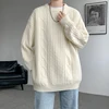Autumn Winter O-Neck Sweater Men Loose Knit Pullovers Solid Color Casual Knitted Sweater Mens Streetwear Pullovers Plus Size 8XL 1