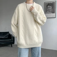 Autumn Winter O-Neck Sweater Men Loose Knit Pullovers Solid Color Casual Knitted Sweater Mens Streetwear Pullovers Plus Size 8XL 1