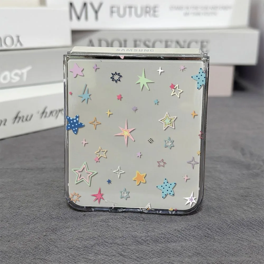 Vibrant Colorful Stars Print Phone Case – Clear Folding Cover