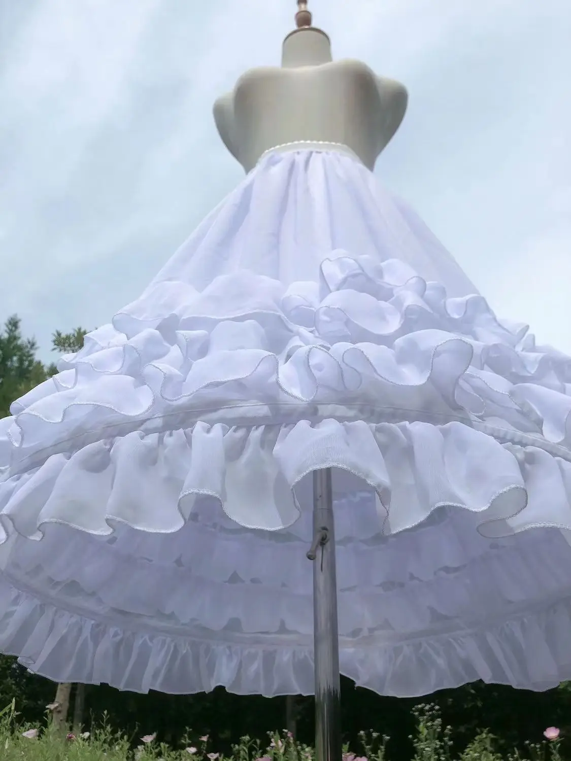 White Lolita Dress Short Tulle Cloud Petticoat Under Wet Dress Fluffy Cheep Casual Women Tutu Skirt for Girls Rockably Pannier