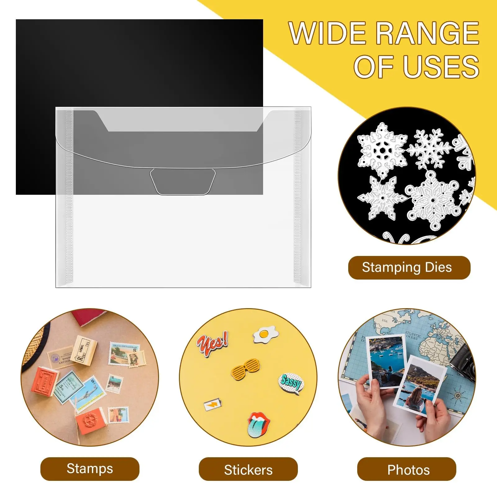 자석 시트 및 플라스틱 폴더 가방, 커팅 다이 및 스탬프 보관용 투명 가방