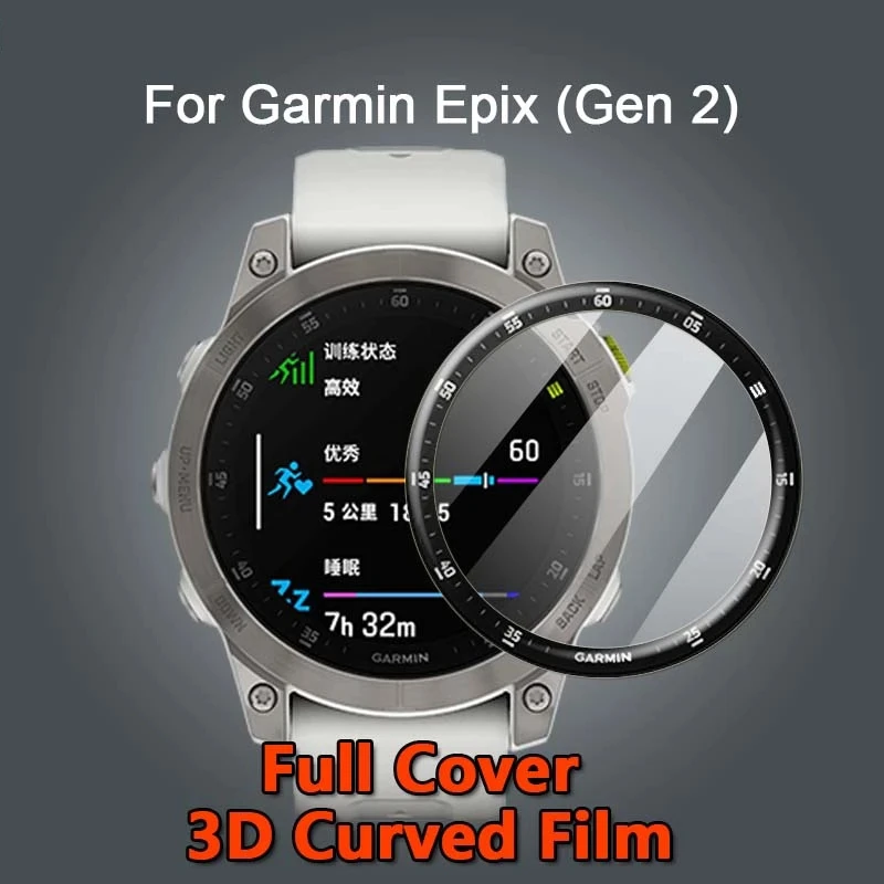 For Garmin Epix Gen 2 Smart Watch Full Cover Screen Protector Anti-scratch Waterproof Protective Film For EPIX GEN 2 Watch