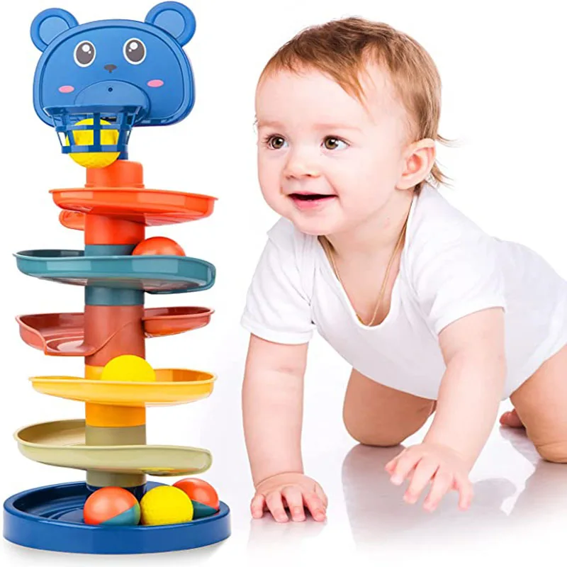 MontessoriToyRollingBallTowerToddlersGameForBabiesStacking