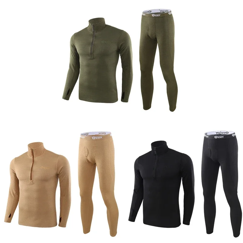 Winter Men Thermal Underwear Sets Compression Fleece Sweat Quick Drying Thermo Clothing