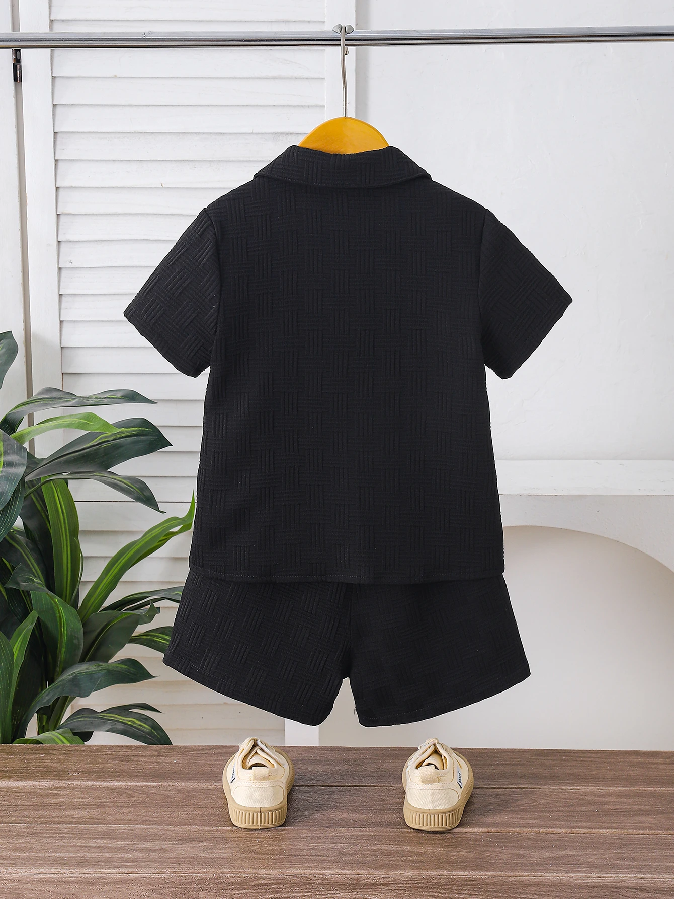 Boys Summer Casual Solid Color Two-Piece Set - Comfortable Clothing for Boys Ideal for Daily Wear - 2