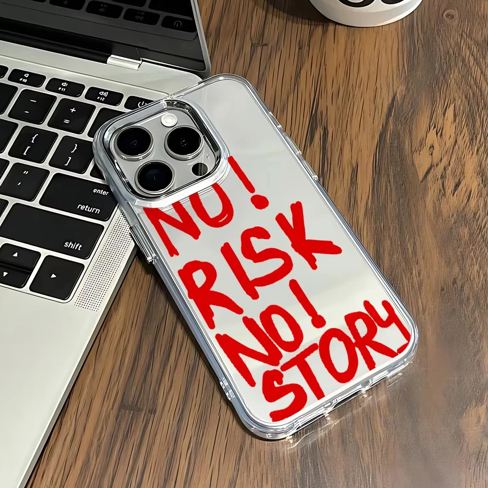 No Risk No Story Transparent Soft Phone Case - Flexible and Protective Cover Design