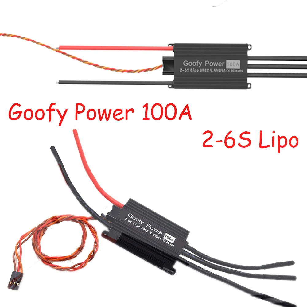 

Goofy Power 100A Brushless ESC Speed Controller 2 -6S With SBEC For Edf RC Airplanes Helicopter