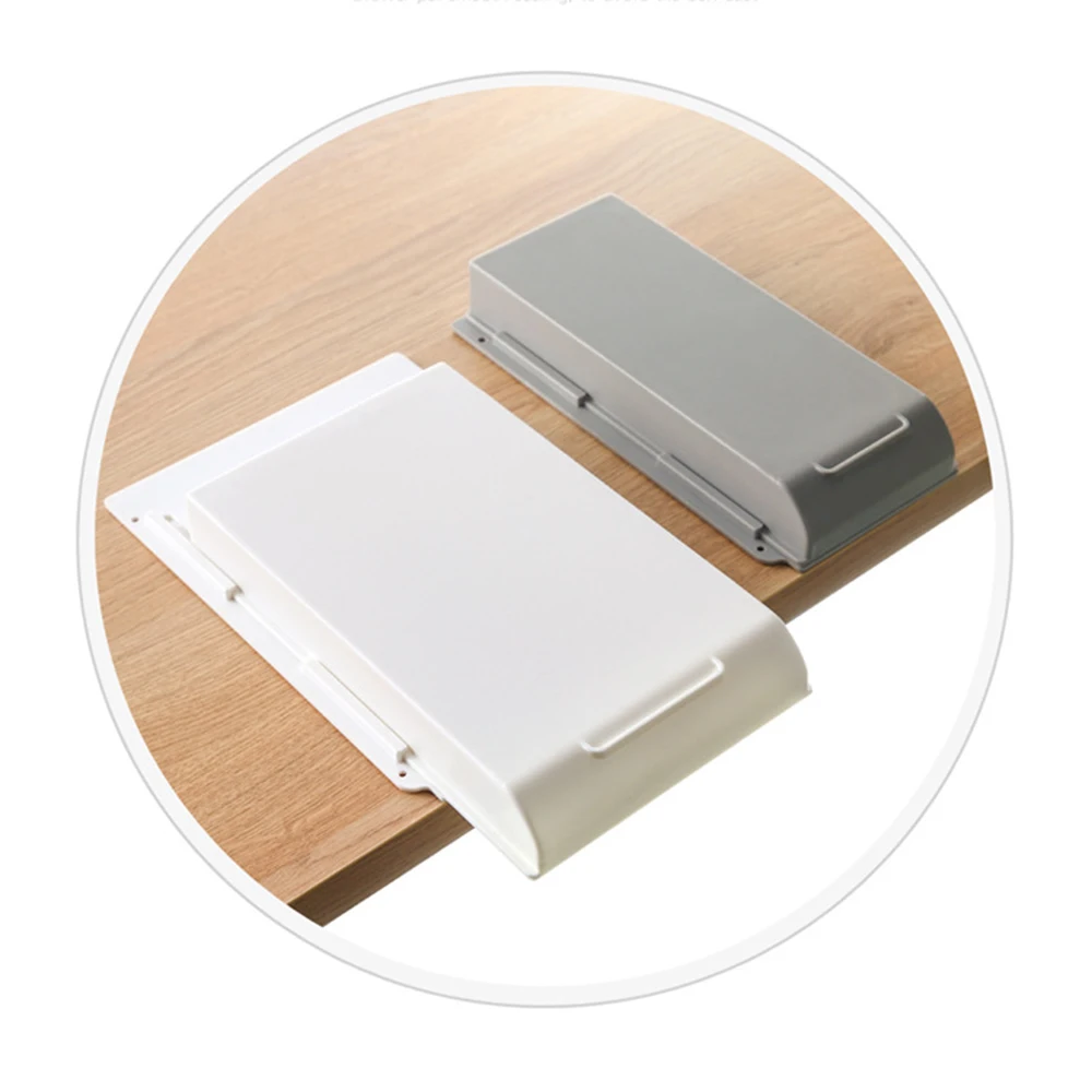 Portaoggetti Vassoio per matite autoadesivo Tavolo da scrivania Cassetto portaoggetti Scatola portaoggetti sotto supporto da scrivania Portaoggetti autoadesivo sotto il cassetto - immagine 2