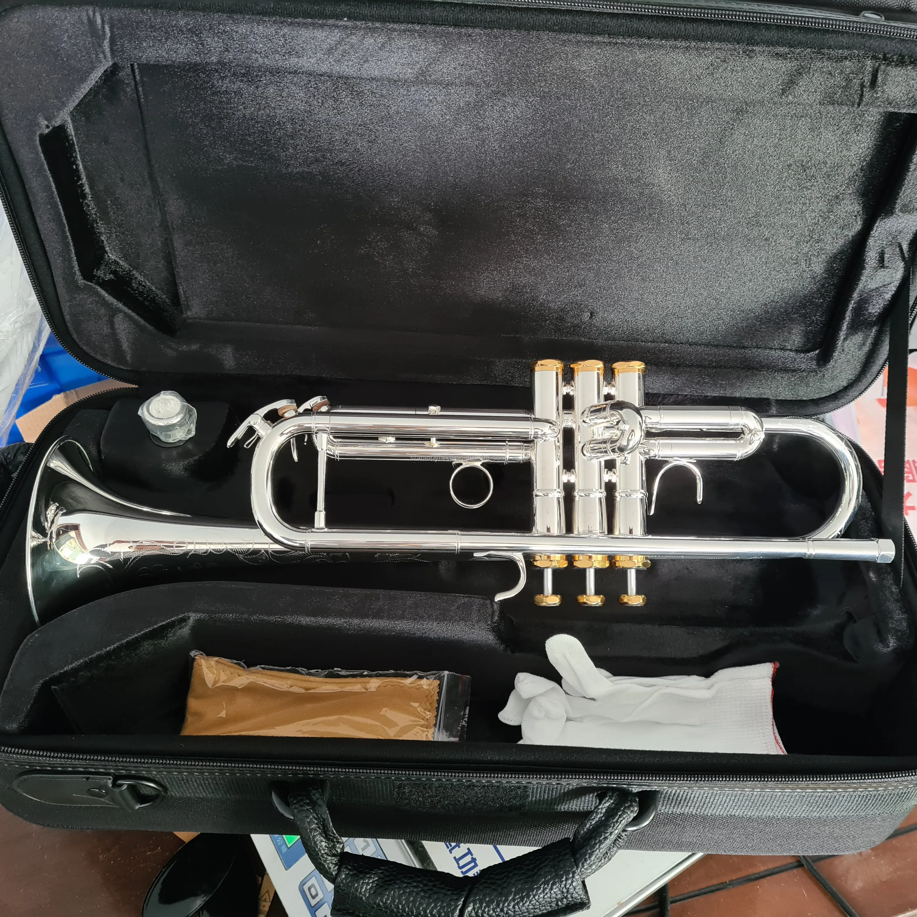 factory direct sale Professional Silver bb key Trumpet With Premium Case