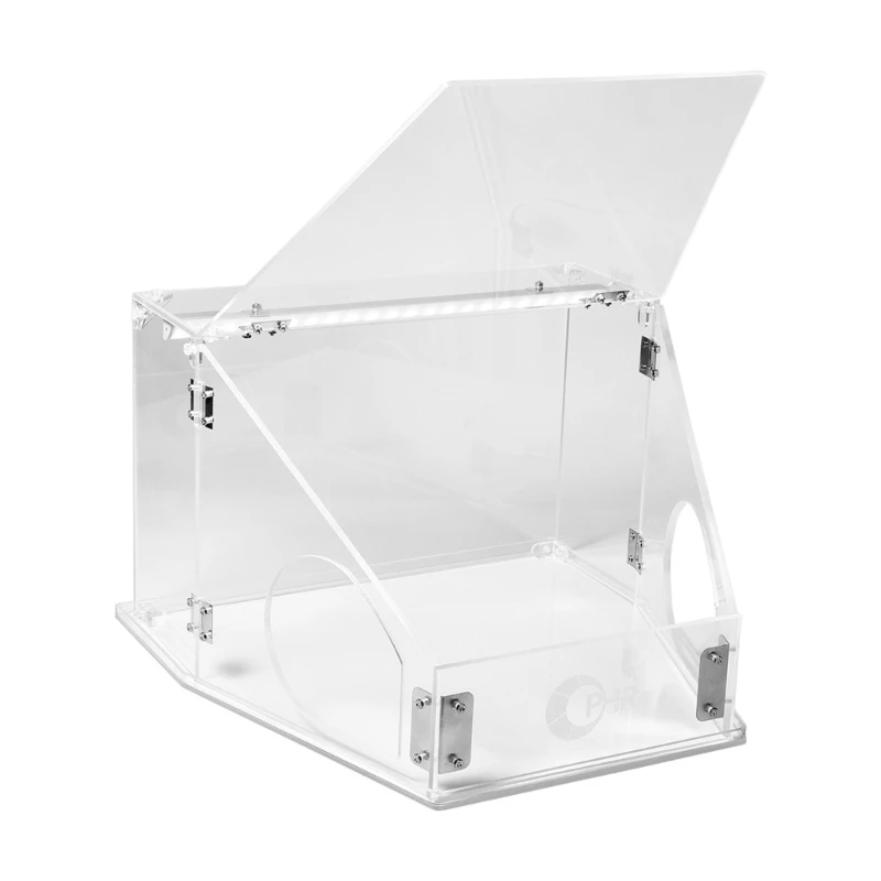Enclosed Grinding Dust Box LED Illuminated Plastic Polishing Work Box for Sanding and Crafting Projects Engraving Case G5AB