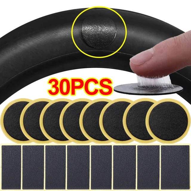 30-10Pcs Tire Repair Patches Car Motorcycle Bike Tire Repair Tools Glue-free Protection Adhesive Quick Drying Bicycle Tyre Patch