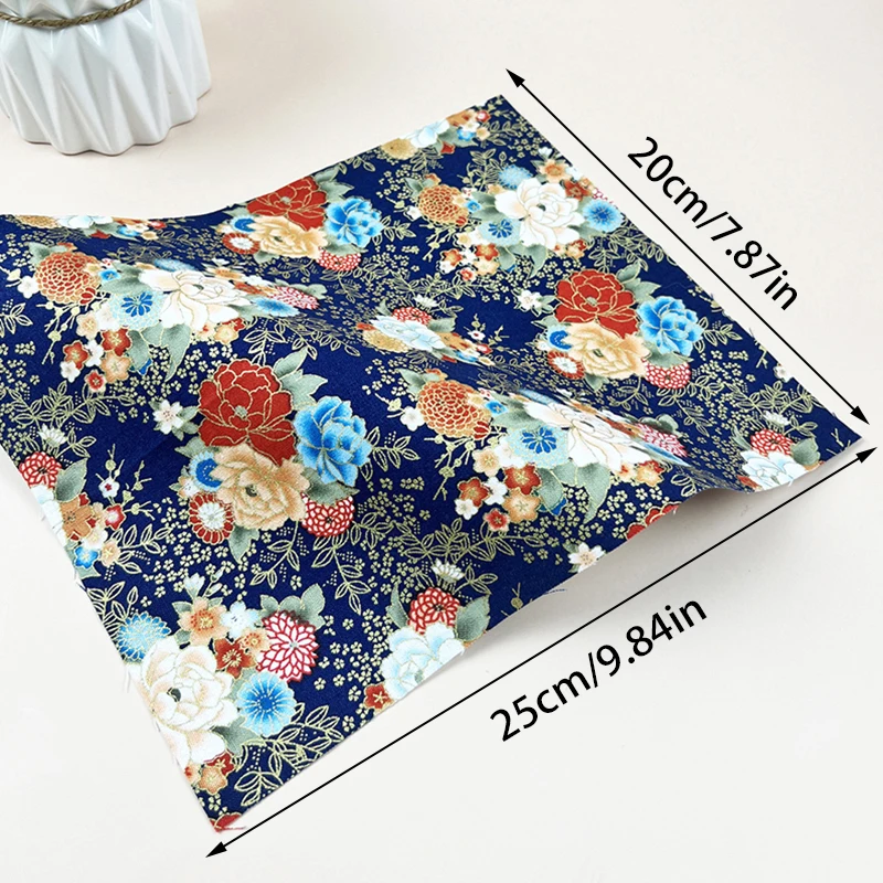 5pcs Japanese Printed Fabric Quilting Handmade Patchwork Cartoon Cotton Cloth Flower Pattern Home Textile Material 20x25cm