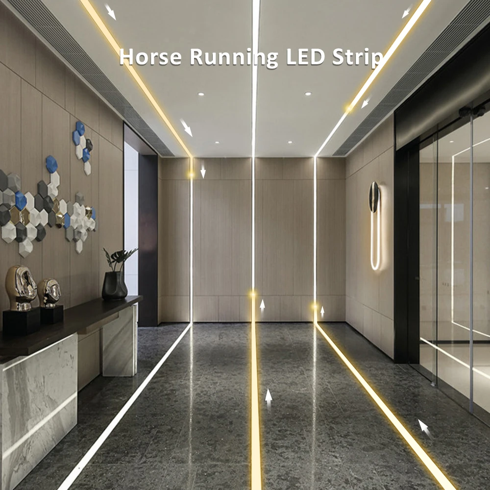 DC24V 10M WS2811 Horse Race LED Strip 2835 120Led/m Running Water Flowing  Light with Wireless Controller Cool Natural Warm White