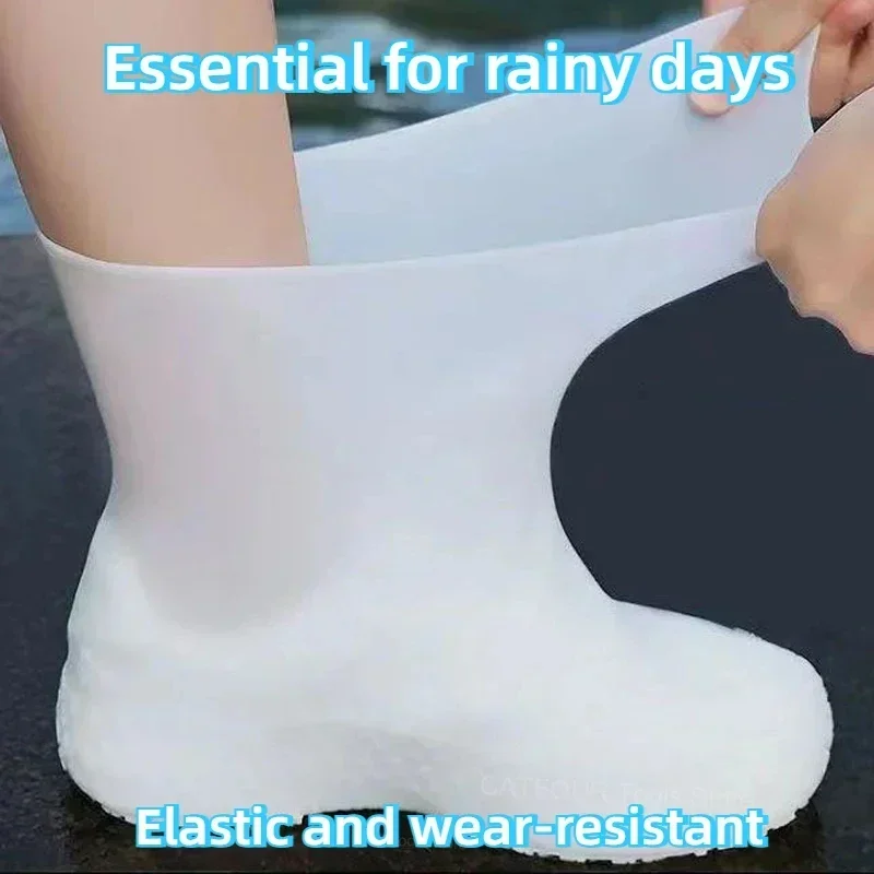 Rain Shoe Protector Reusable Rubber Overshoes Waterproof Shoe Covers For Boots Silicone Gear A Pair
