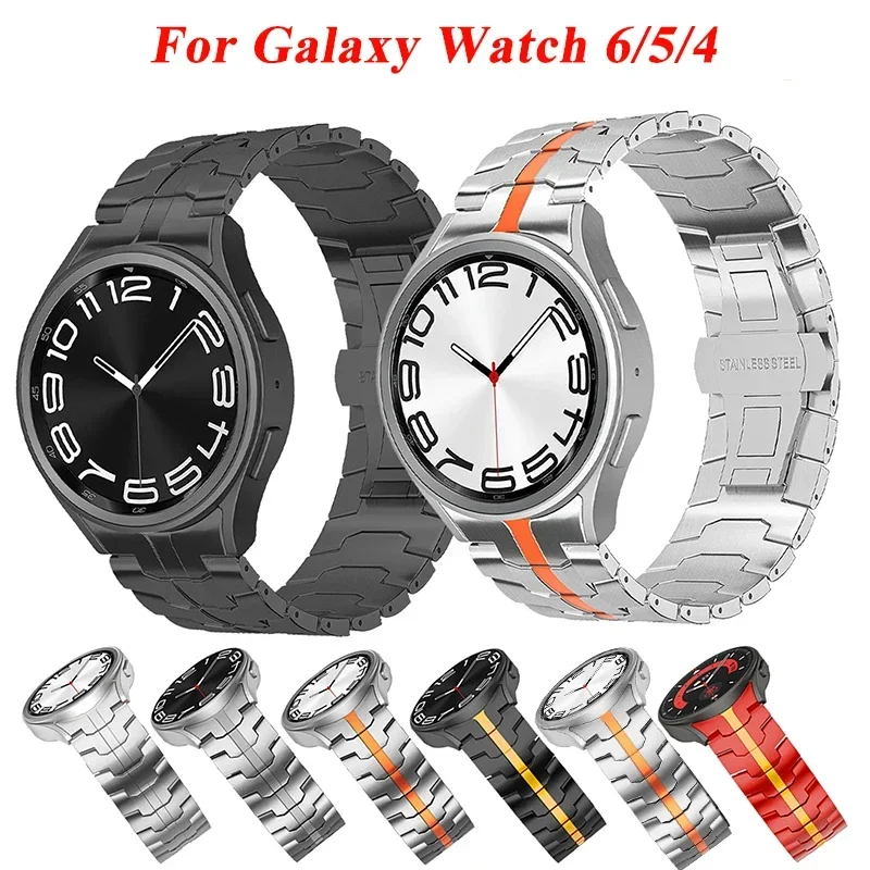 

Stainless steel no gaps bracelet for Samsung Galaxy Watch 4 5 6 classic 47mm 43mm 42 46mm 45mm titanium color strap 40 44mm band