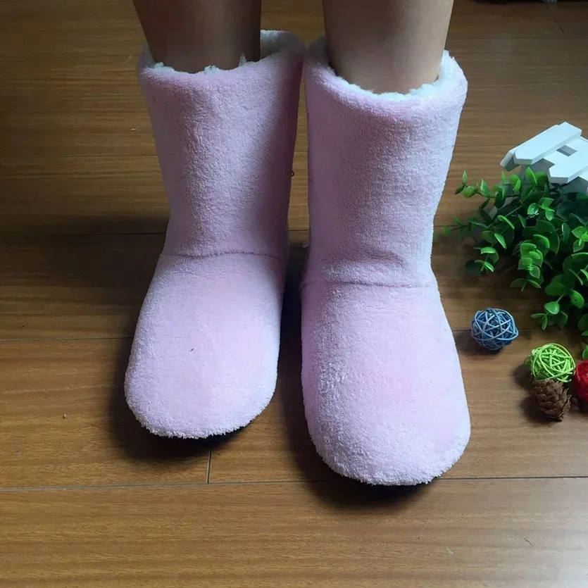 Winter Home Slipper Boot Women Non Slip Thickened Warm Children Fleece Soft Indoor Plush Cotton Female Floor Shoes House Men