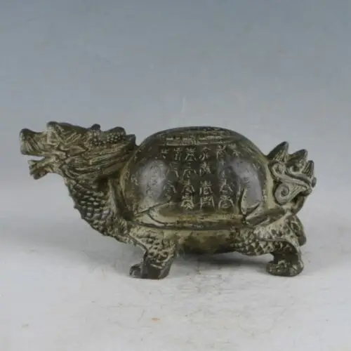 

Rare Chinese Bronze Handwork carved Dragon Turtle Statue