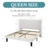 HOOMIC Velvet Upholstered Bed Frame, Vertical Channel Tufted Wingback Headboard, Wooden Slats Support Allewie 6