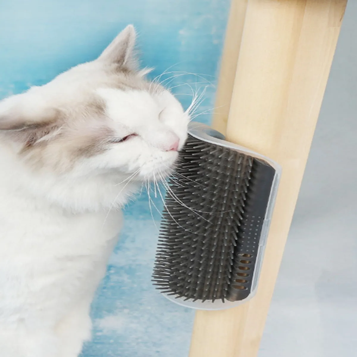 Pet Cat Massage Brush Corner Scratcher Hair Removal Grooming Comb for Kittens
