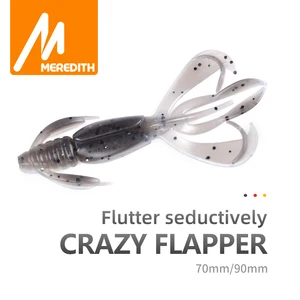 Рыболовные приманки MEREDITH Crazy Flapper, 70 мм, 90 мм, мягкие приманки, мягкие силиконовые приманки, креветка, австралийский окунь, рыболовные снасти