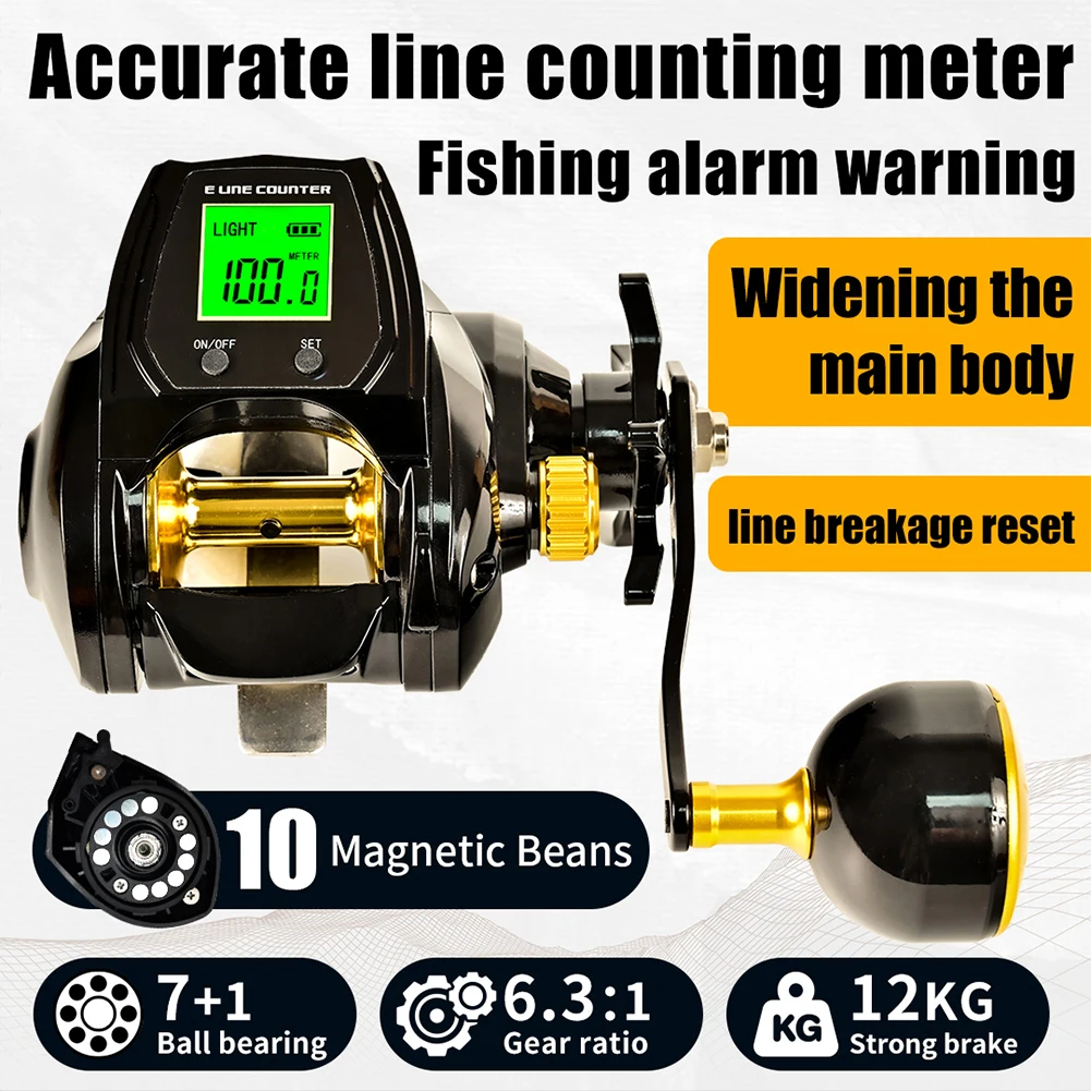 

Digital Display Fishing Reel Rechargeable Battery (included) 0-12 Infinitely Variable Speed Adjustment Fishing Equipment