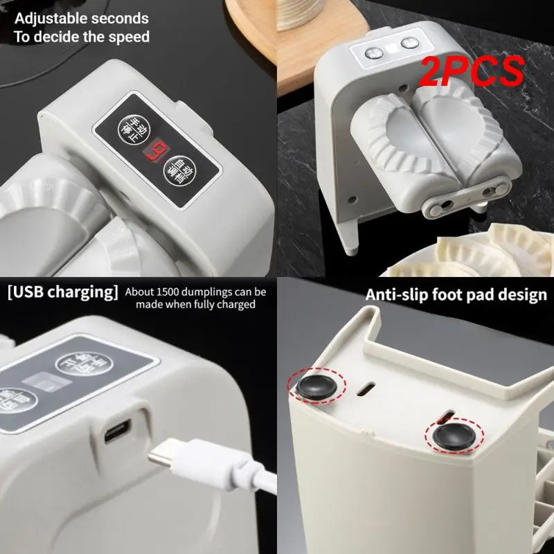 

2PCS Empanadas Ravioli Mould Modern Electric Dumpling Machine With Brush Easy Cleaning Dumpling Pie Ravioli Moulds