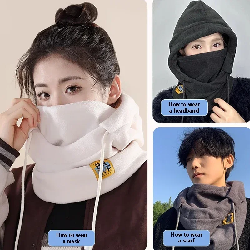 남성용 겨울철 보온 방풍 라이딩 헤드기어, 오토바이 페이스 마스크, 스카프, 일체형 모자, 헬멧 라이너 캡