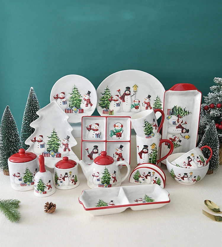 Vajilla Completa Juego De Platos NavideÃ±os Set Vajilla Completa