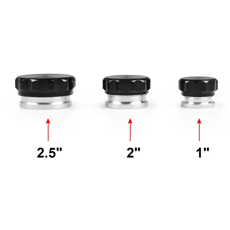 2.5 Inch Aluminum Alloy Weld Billet on Filler Neck and Cap Oil Fuel Water Tank Black