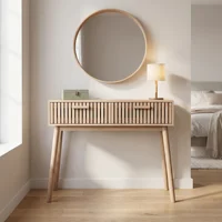 Table console multifonction en bois moderne, table d'appoint pour salon, chambre, bureau, table de canapé, couleur bois naturel 2