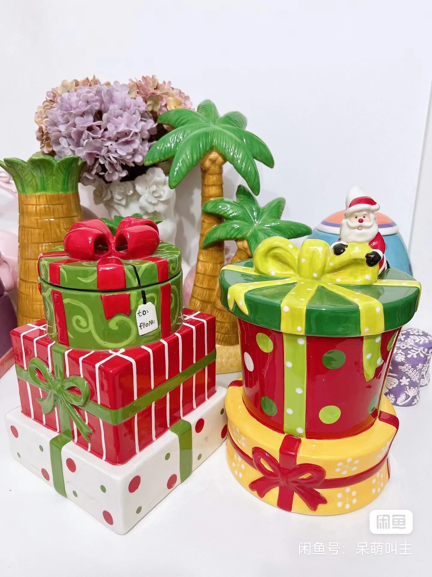 Cartoon 3D Relief Colorful Handdrawn Ceramics Dish Cake Gift Cake Box Box Christmas Tableware Kitchen Household Dinnerware 3