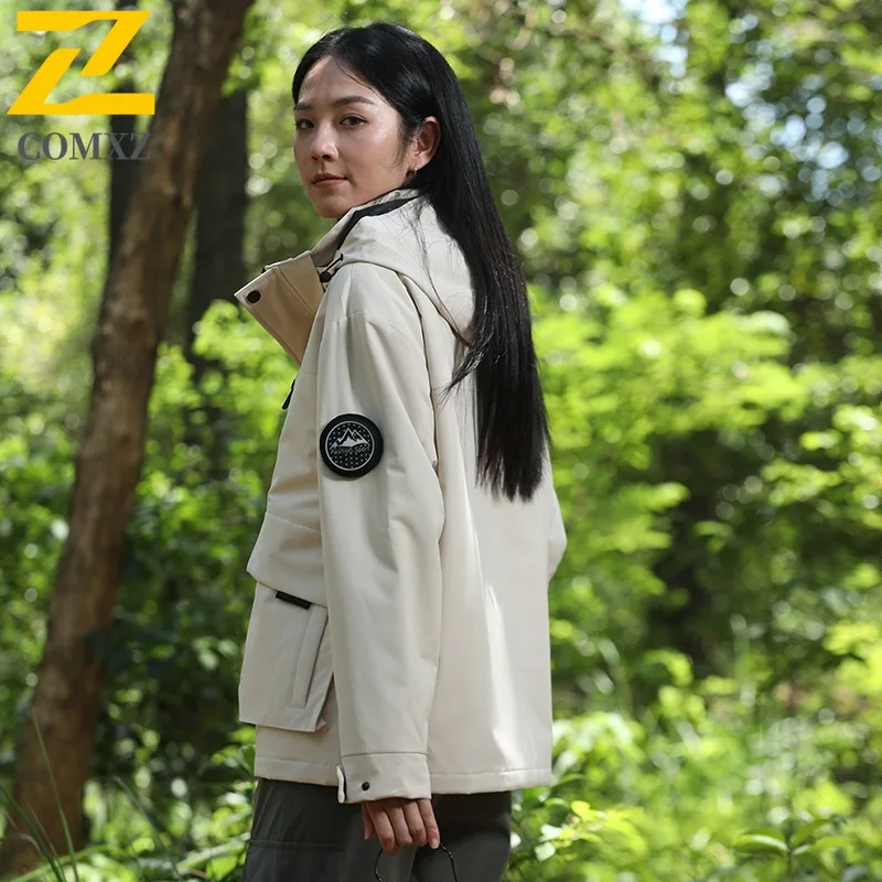 COMXZ Premium Mens Jacket Thickened Snow Skiing Windproof Warm Parka Fashion Hooded Lightweight Cold Resistant Winter Outerwear