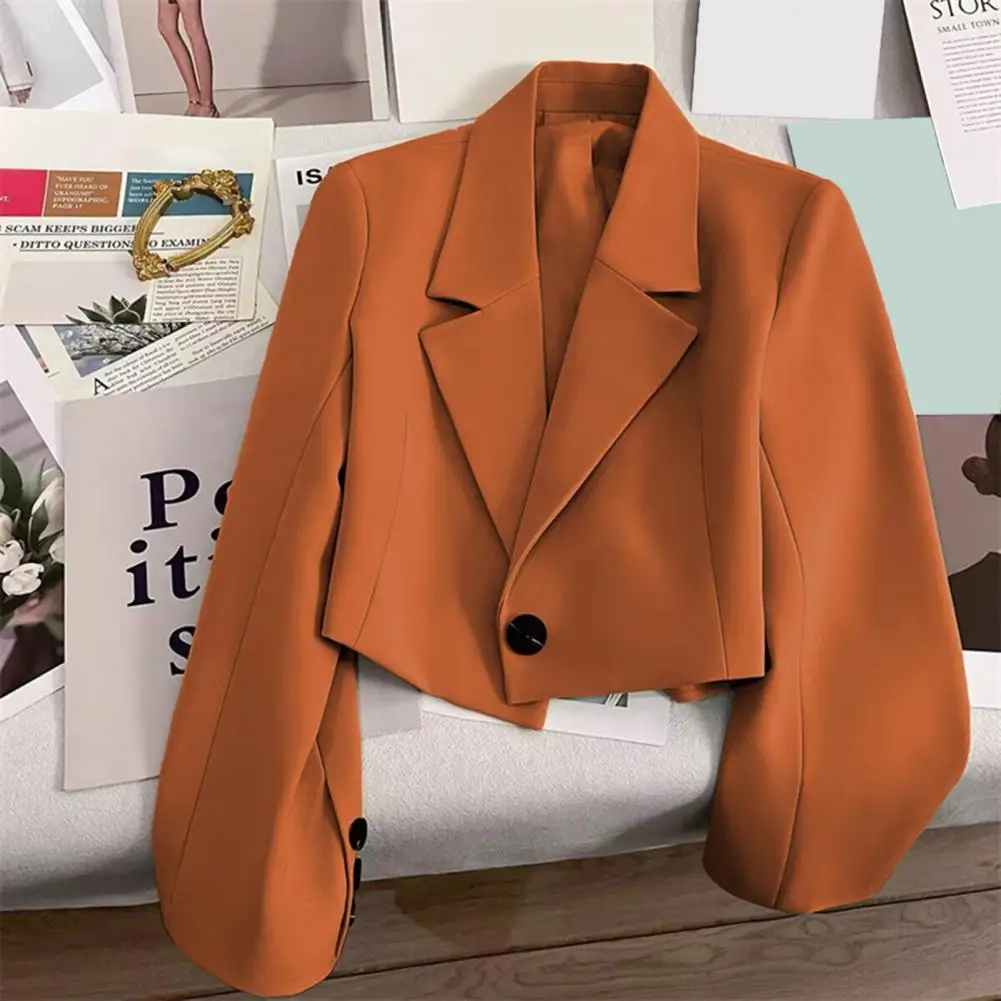 

Autumn Winter Fashion Women Blazer Korean Style Office Cropped Blazers Spring All-match Long Sleeve Suit Jacket Outwear Cardigan