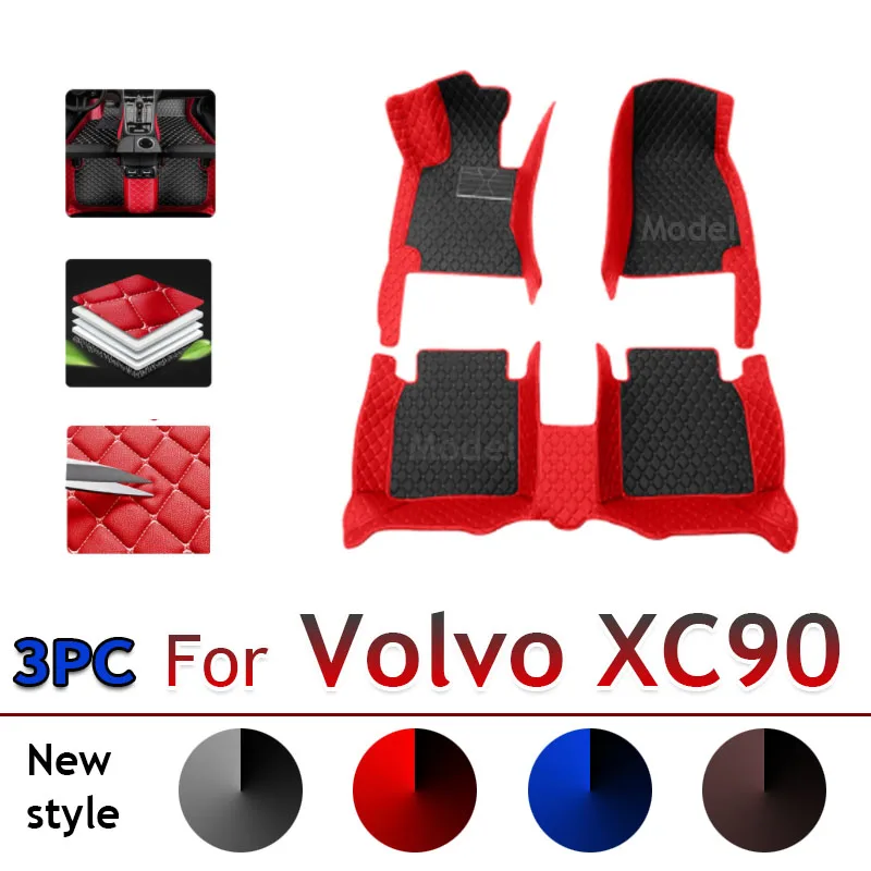 

Car Mats For Volvo XC90 MK1 5 Seat 2002~2014 Leather Floor Mat Set Rug Auto Interior Parts Carpet Anti Dirt Pad Car Accessories