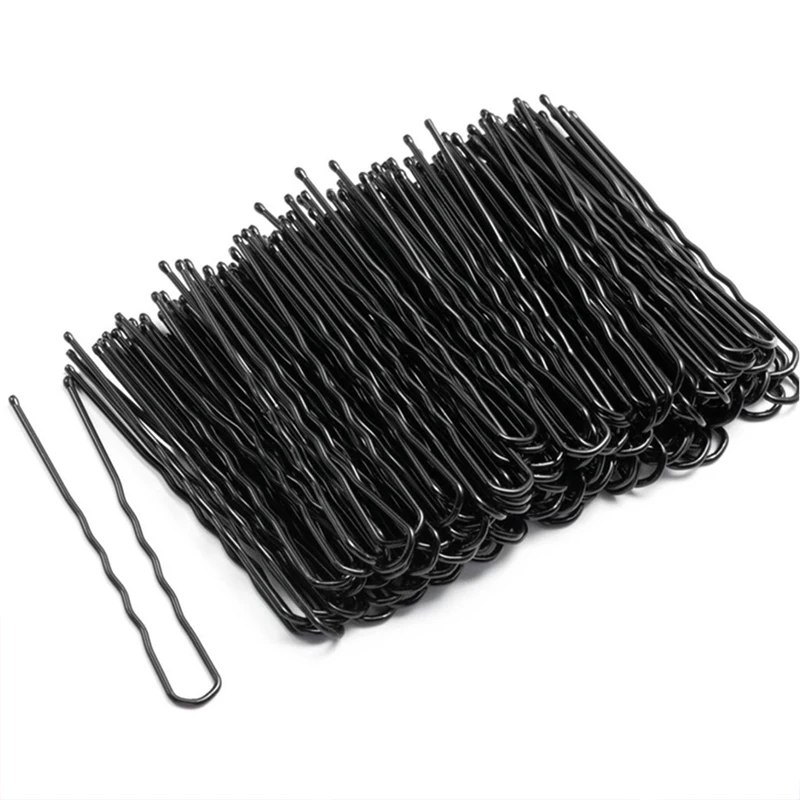 

50Pcs 5/6/7cm Hairpins Black Color U Shaped Alloy Waved Hair Clip For Women Bridal Hairstyle Body Pin Girls Styling Accessories