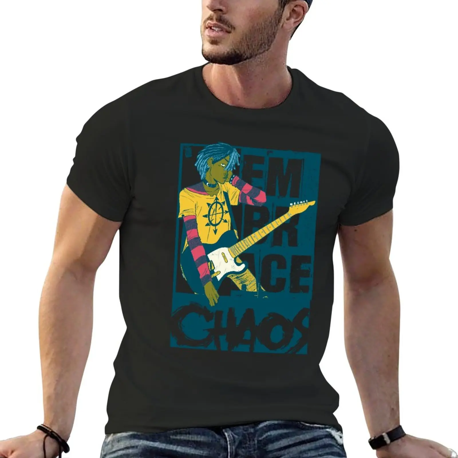 

New Embrace chaos T-Shirt Aesthetic clothing T-shirt for a boy plain t shirts men