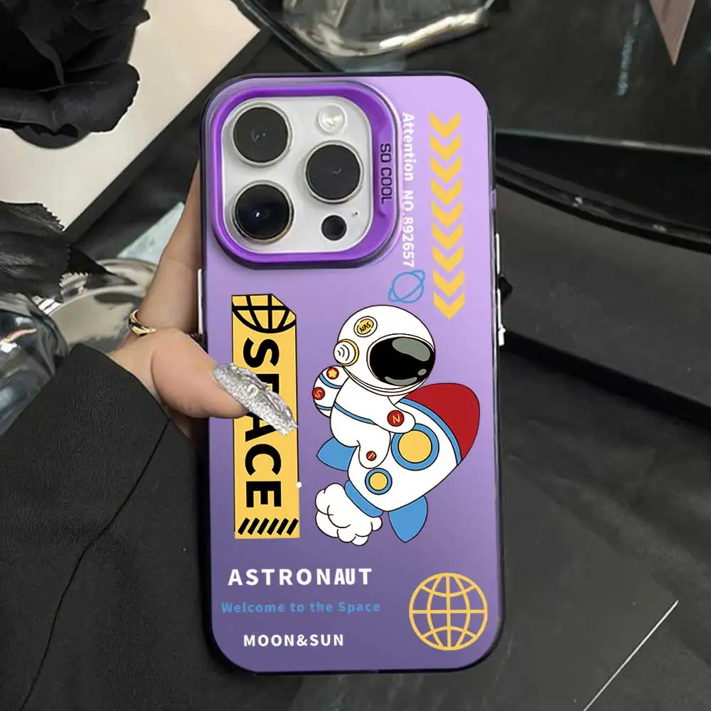 Astronaut Soft Silicone Phone Case with Silver IMD Bumper