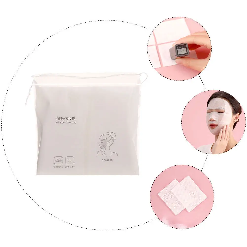 200Pcs 프리미엄 코튼 메이크업 리무버 패드 부드럽고 순한 비자극성 페이스 클렌징 모공 딥 클리닝 하이드로패틱 압축