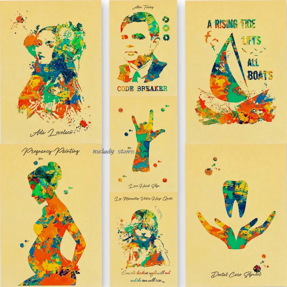 

Colorful Buddha statue, yoga meditation art poster, wall, art gallery, home décor, room decoration, gifts, kraft paper