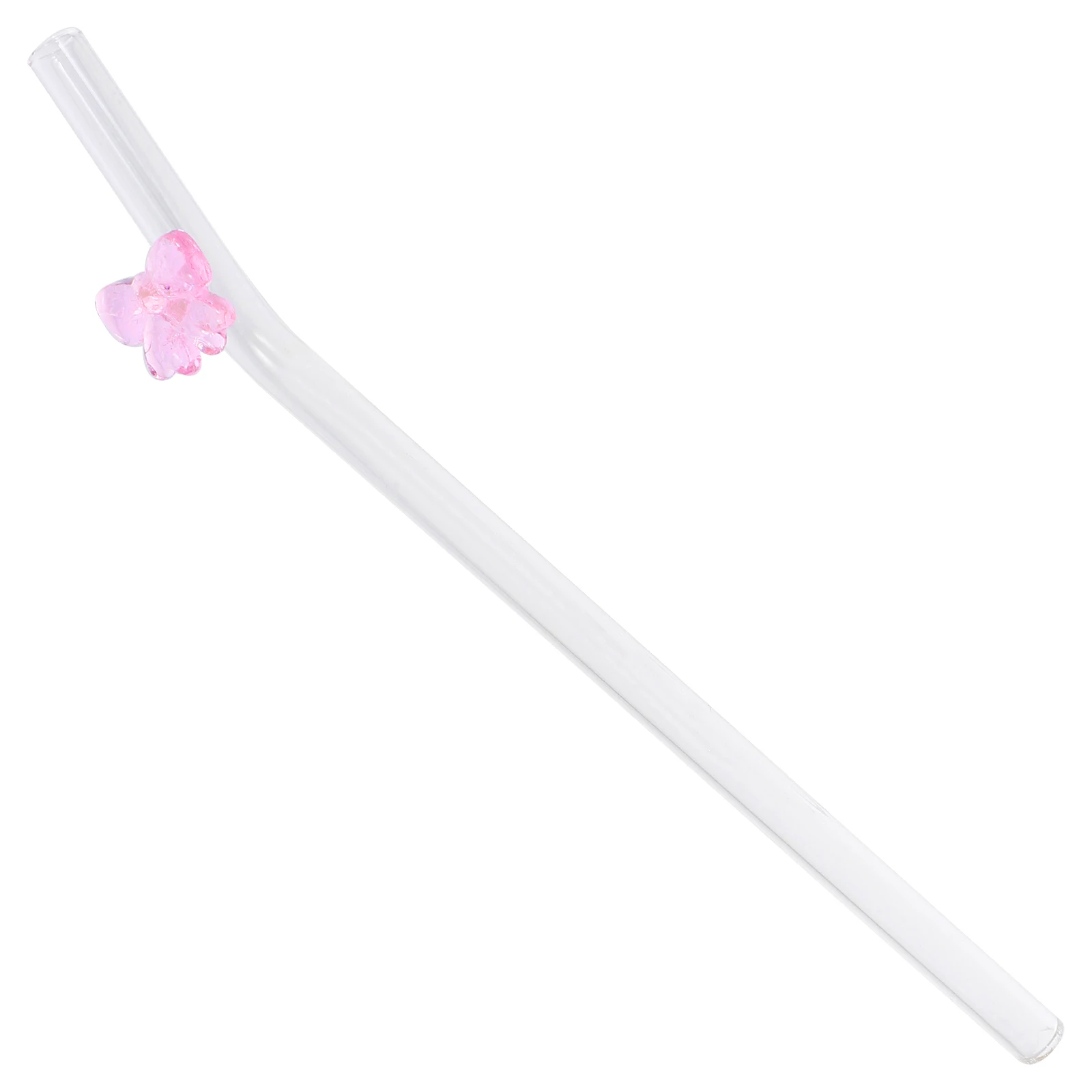 Reusable Glass Straw Bow Glass Straw Transparent Bow Straw Eco-friendly Drinking Cute Smoothie MilkTea Juice Beverage home reusable glass straw