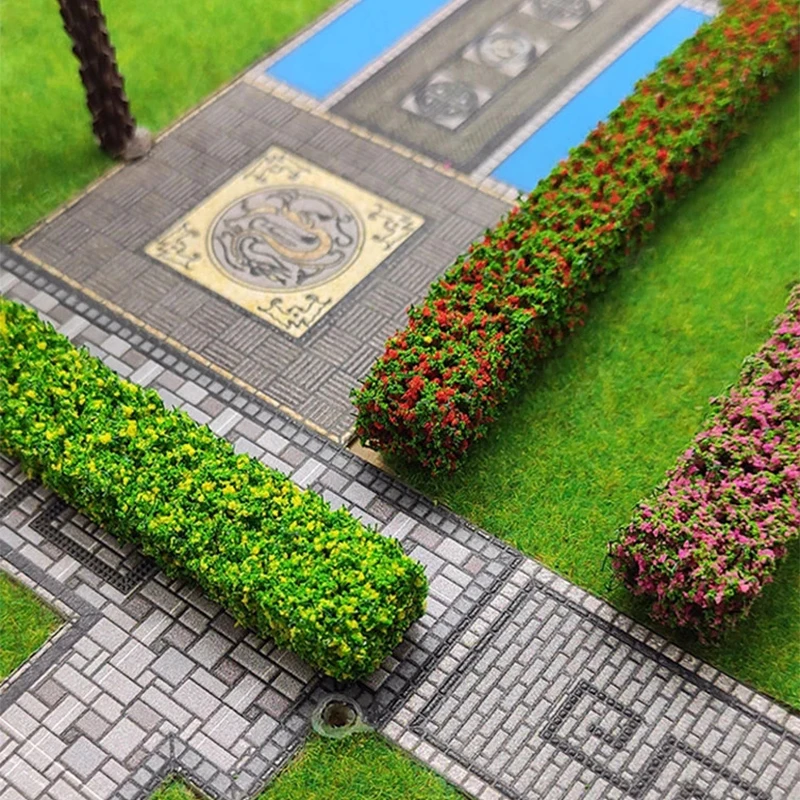 

1/87 Model Train Ho Scale Miniature Shrub Strip Green Belt Fence Sand Table DIY Model Building Kits For Layout Kids Gifts