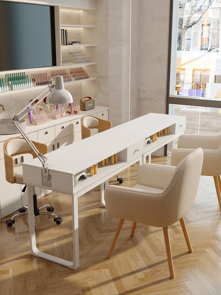 

Japanese Modern Dressing Nail Table Nail Artist Simple Manicure Table Wooden Storage Mesa De Manicure Salon Furniture KMNT