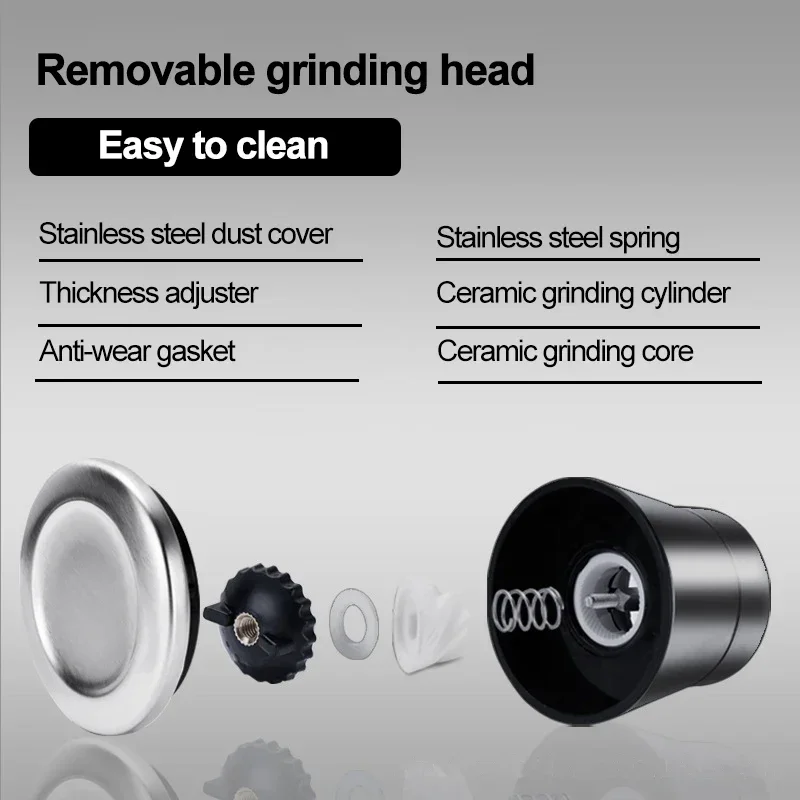 Stainless Steel Salt and Pepper Mill Manual Food Herb Grinders Spice Jar Containers Kitchen Gadgets Spice Bottles Glass