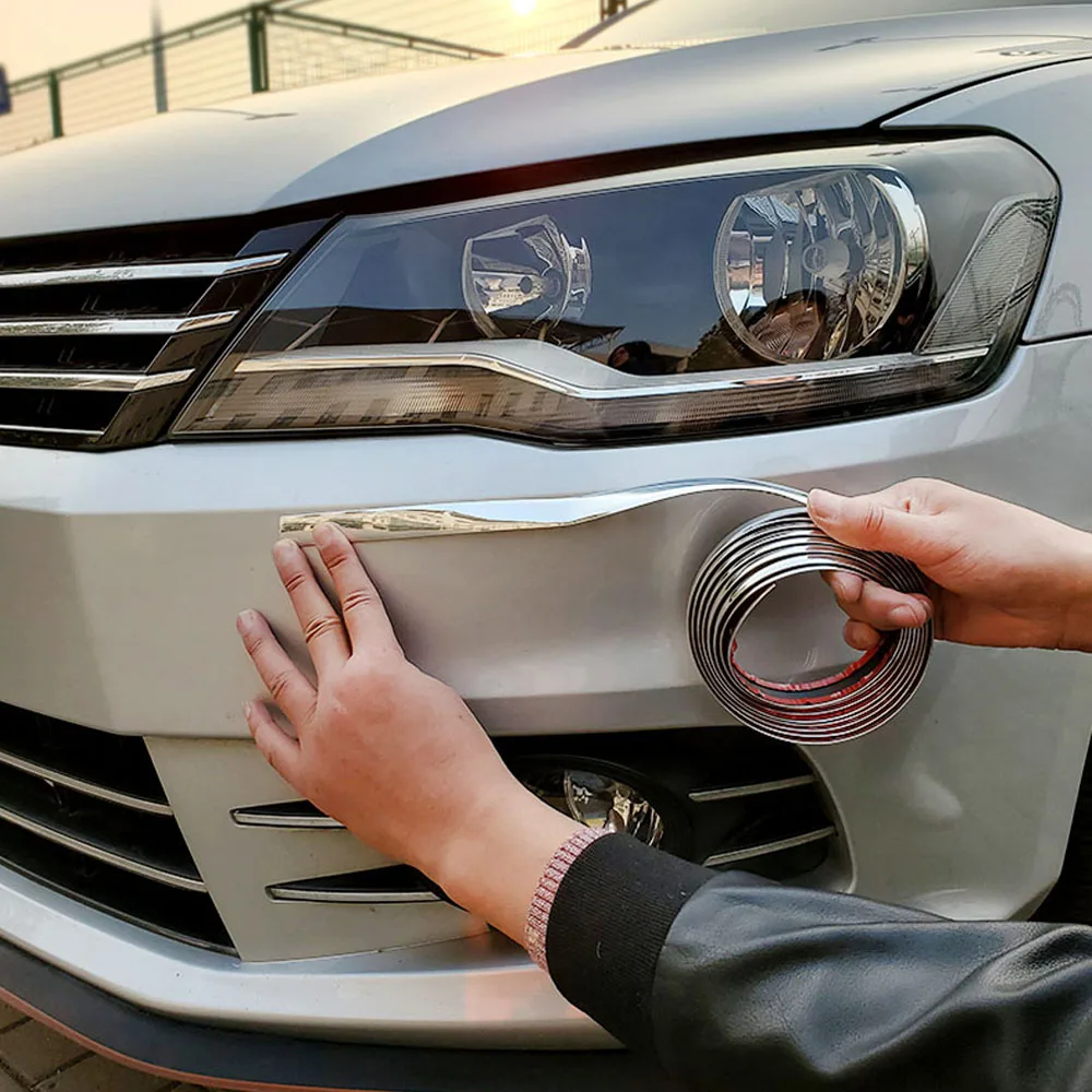 Car Accessories 3m*4mm Chrome Styling Moulding Trim Strip Car Door Edge Scratch Protector Cover
