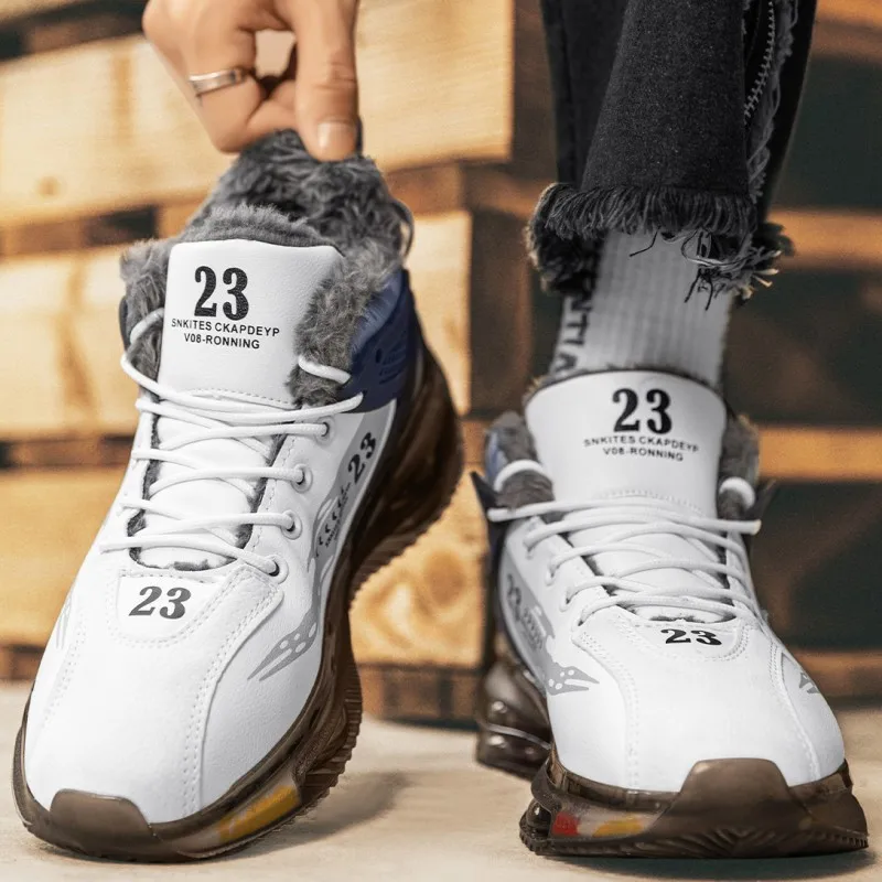 

Winter Men Running BootsFashion Outdoor Jogging Sports Shoes Mesh Breathable Cushioning Basketball Footwear Boots Men Sneakers