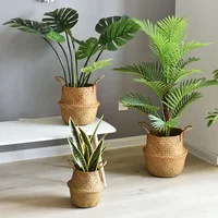Wicker Storage Basket Flower Baskets Laundry Storage Decorative Basket Rattan Flower Pot Garden Planters Household Organizer 1